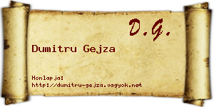 Dumitru Gejza névjegykártya